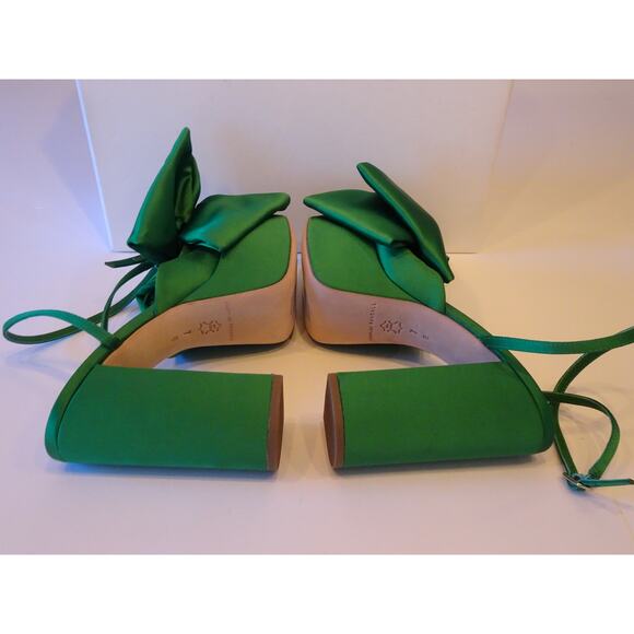Loeffler Randall Camellia Emerald Green Platform Bow Sandals Pumps NWOT 698 Sz 7 - Picture 9 of 14